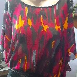 Flowy top multi colored